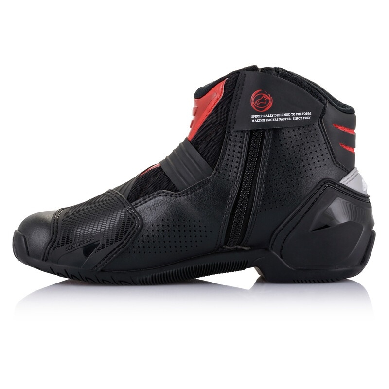 Alpinestars SMX-1 R zwarte en rode motorlaarzen met ventilatieopeningen