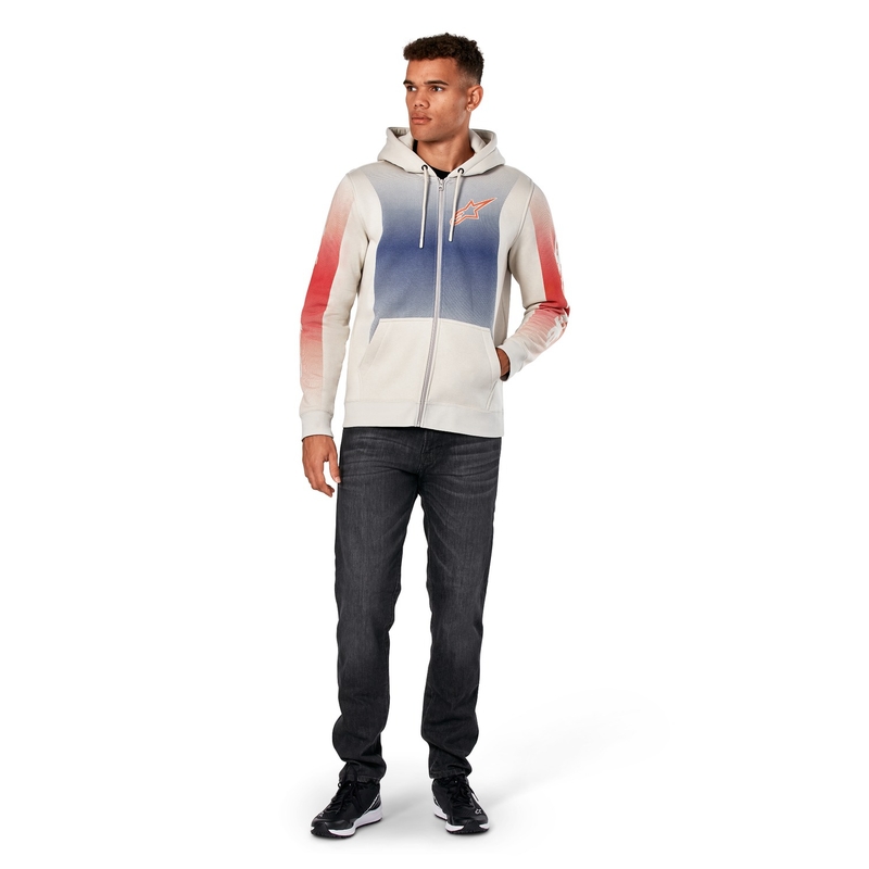 Alpinestars Arising Hoodie wit-wit-blauw-rood