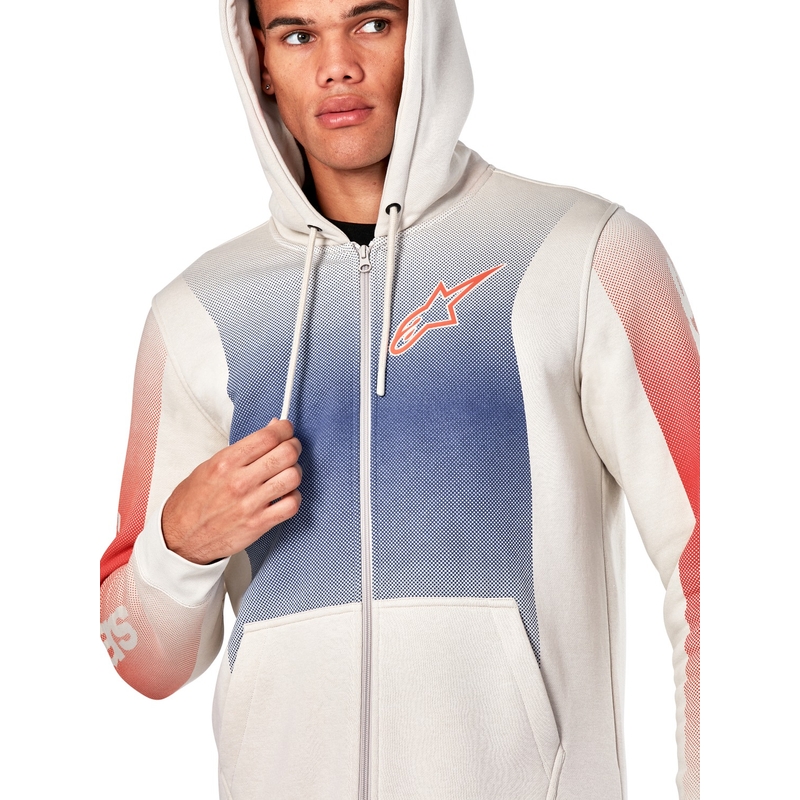 Alpinestars Arising Hoodie wit-wit-blauw-rood
