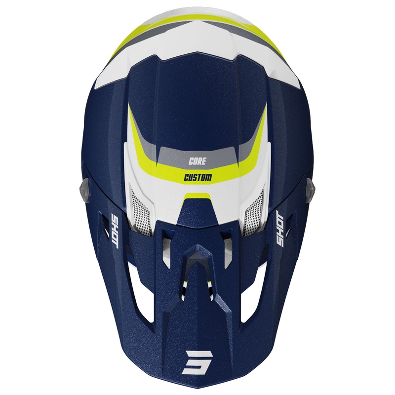 Motorcrosshelm Shot Core Custom blauw parelmoer