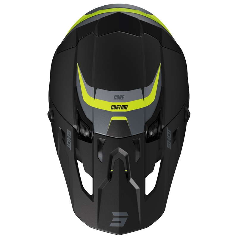 Motorcrosshelm Shot Core Custom zwart-fluo geel