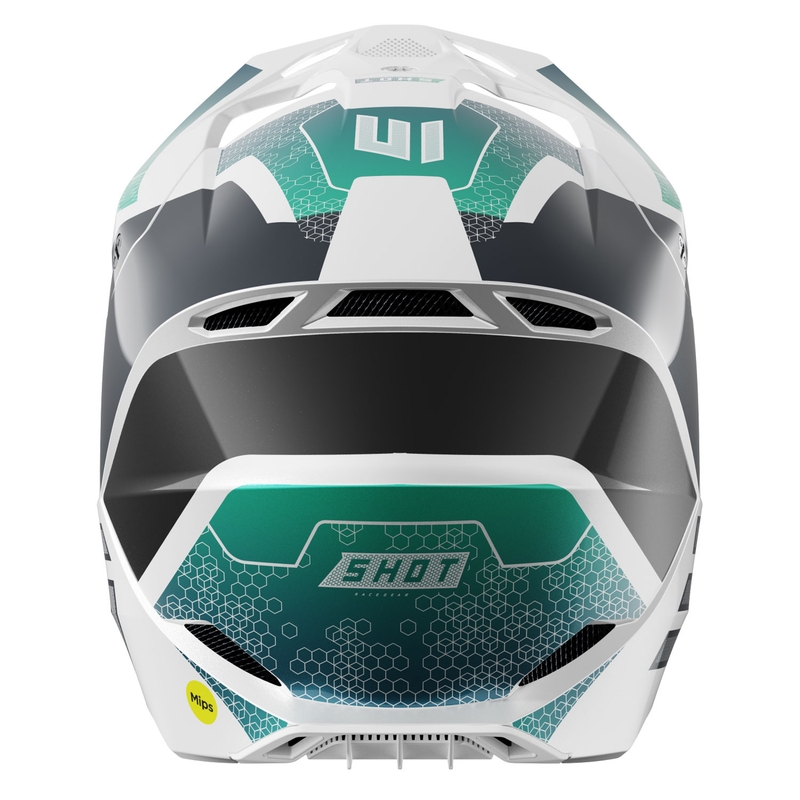 Motorcrosshelm Shot Race Phaser parel zwart-turquoise-wit