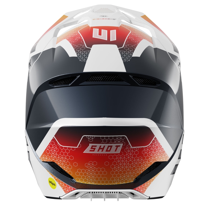 Motorcrosshelm Shot Race Phaser parelblauw-wit-oranje