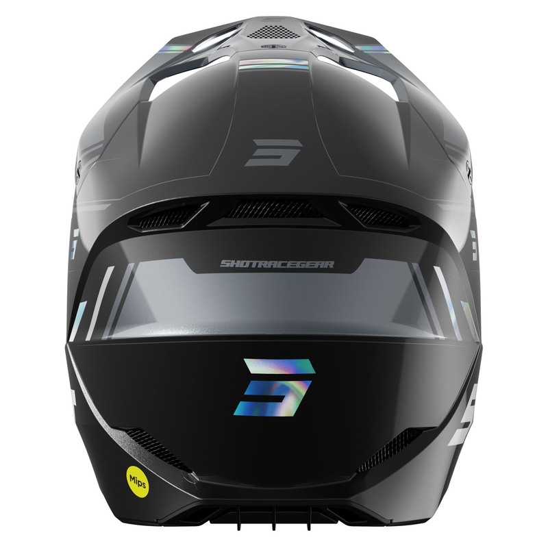 Motorcross Helm Shot Race Sprint parel zwart-grijs