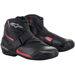 Alpinestars SMX-1 R zwart met rode motorlaarzen