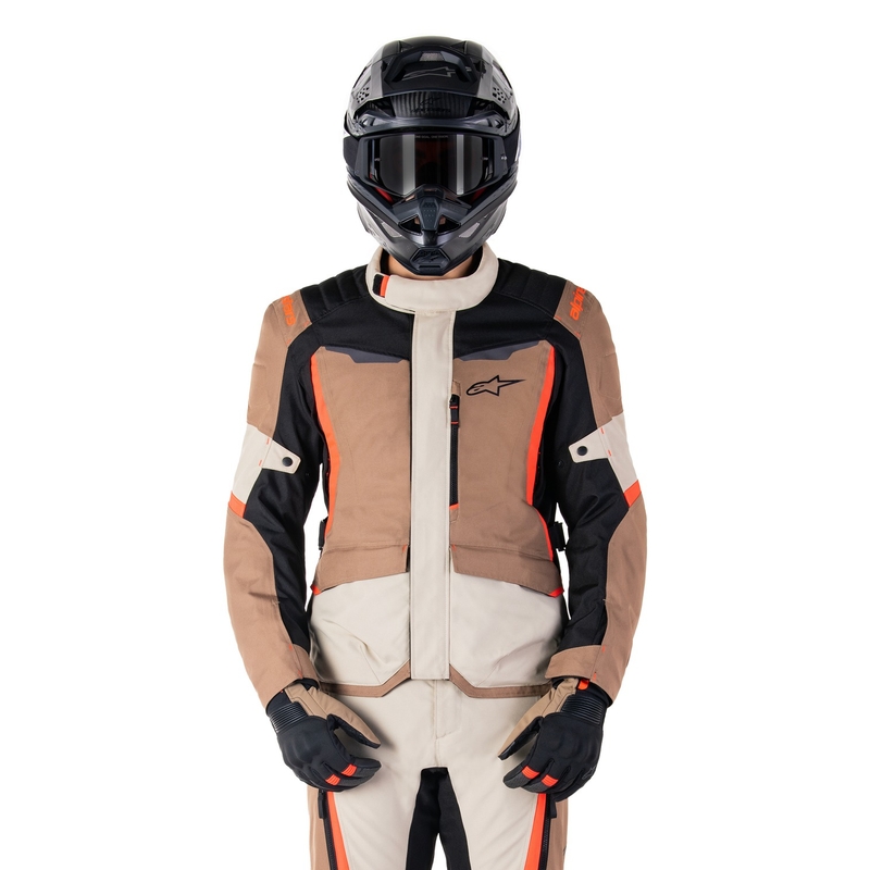 Alpinestars ST-1 Waterdichte khaki-sand-zwart-fluorode motorjas