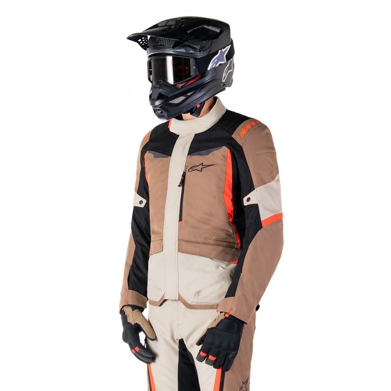 Alpinestars ST-1 Waterdichte khaki-sand-zwart-fluorode motorjas
