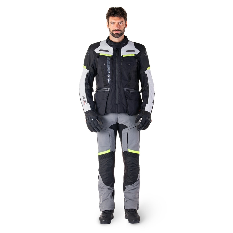 Alpinestars Bogota PRO Drystar zwart-grijs-fluo geel motorjack