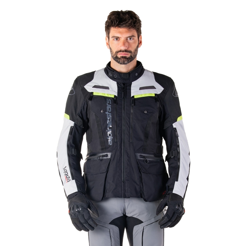 Alpinestars Bogota PRO Drystar zwart-grijs-fluo geel motorjack