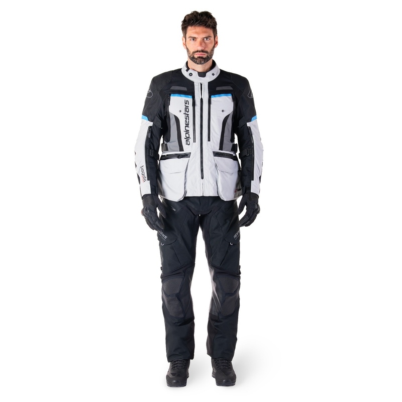 Alpinestars Bogota PRO Drystar grijs-zwart-blauw motorjas