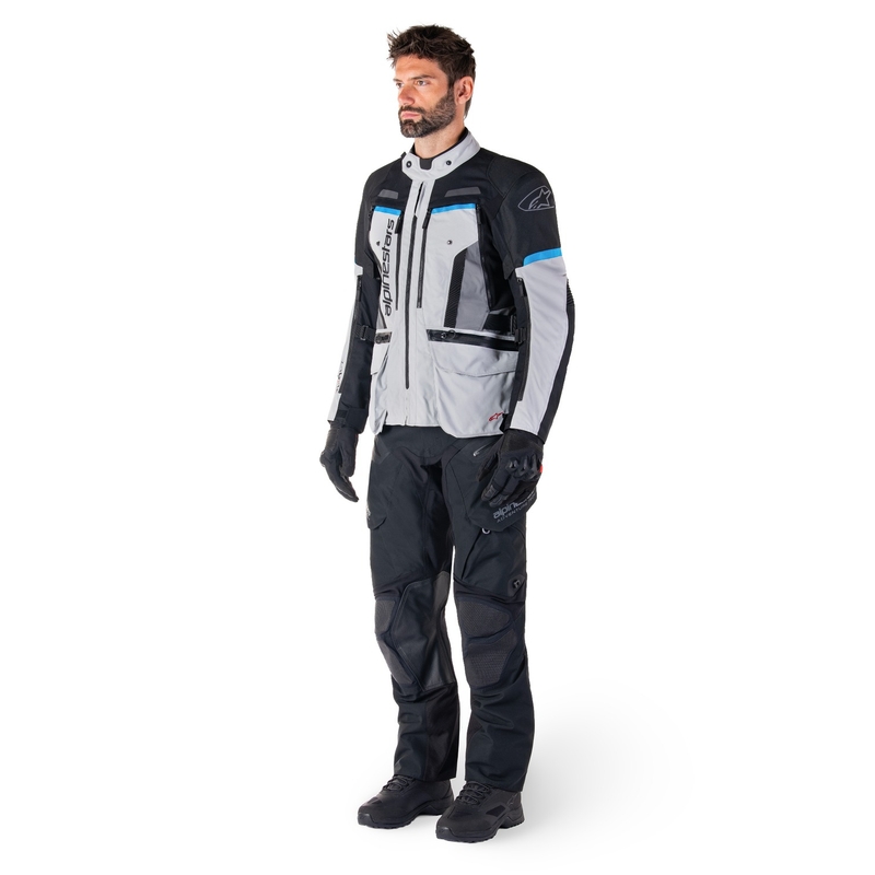 Alpinestars Bogota PRO Drystar grijs-zwart-blauw motorjas