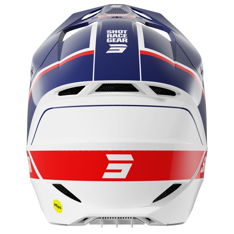 Motorcrosshelm Shot Race Mythic glanzend blauw-rood