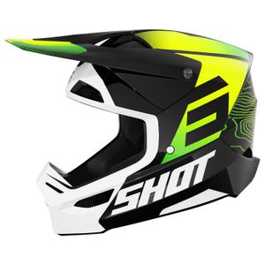 Motorcrosshelm Shot Furious Apex fluo geel-zwart