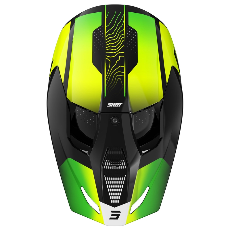 Motorcrosshelm Shot Furious Apex fluo geel-zwart