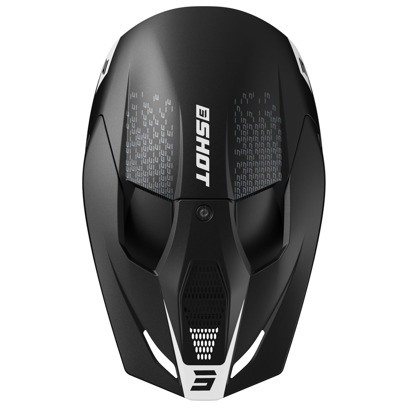 Motorcrosshelm Shot Furious Draw wit-zwart