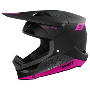 Motorcrosshelm Shot Furious Draw roze-zwart