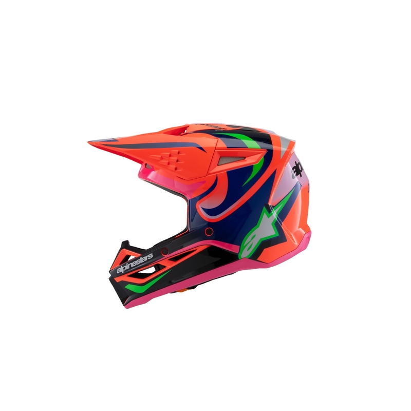 Kinder motorcrosshelm Alpinestars S-M3 HAIDEN DEEGAN fluor oranje-paars-roze-groen