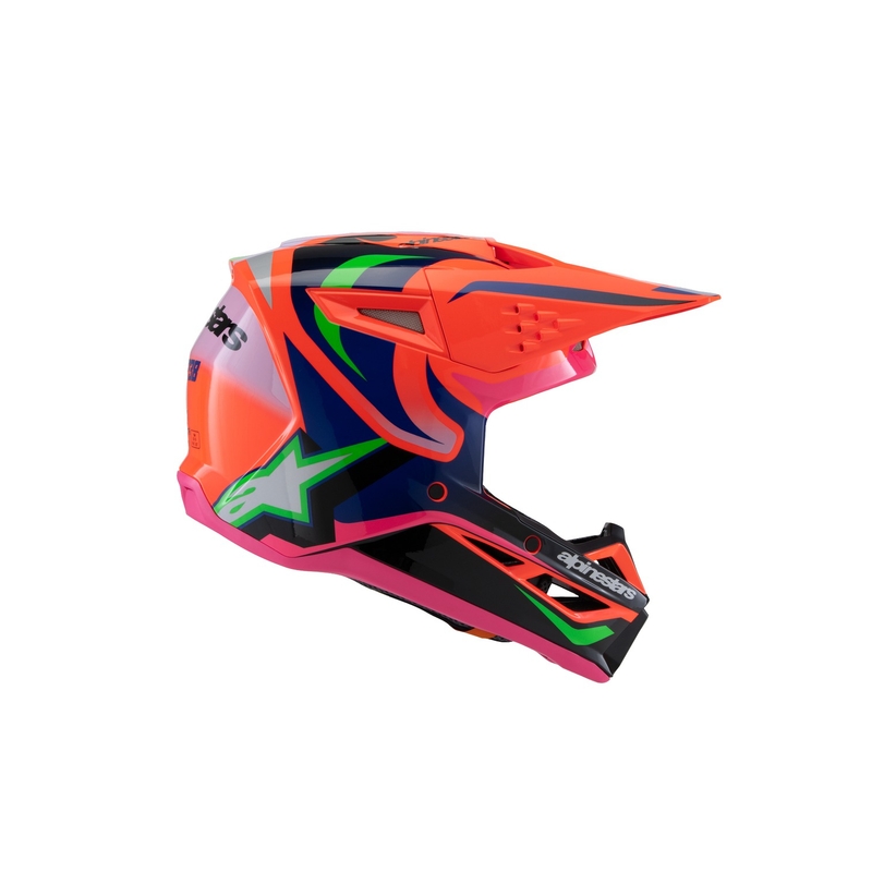 Kinder motorcrosshelm Alpinestars S-M3 HAIDEN DEEGAN fluor oranje-paars-roze-groen
