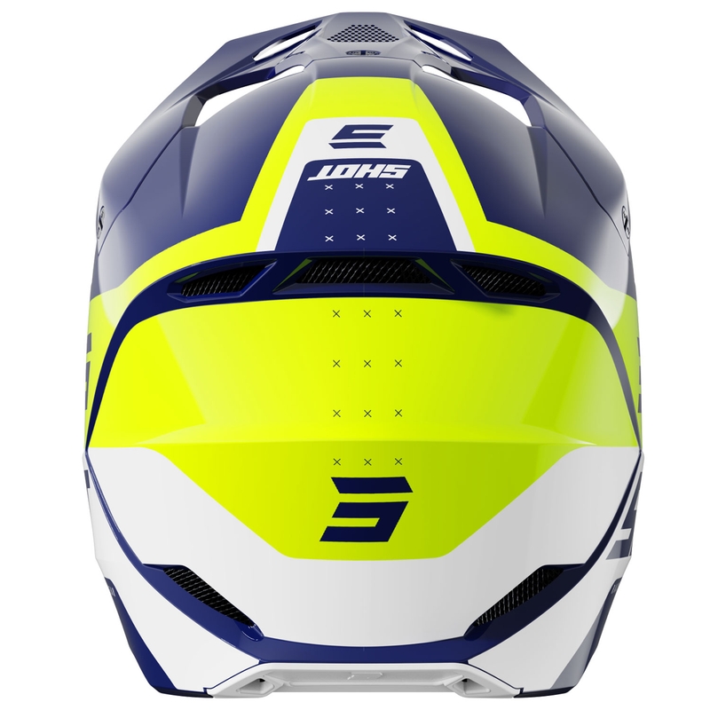 Motorcrosshelm Shot Furious League blauw-fluo geel
