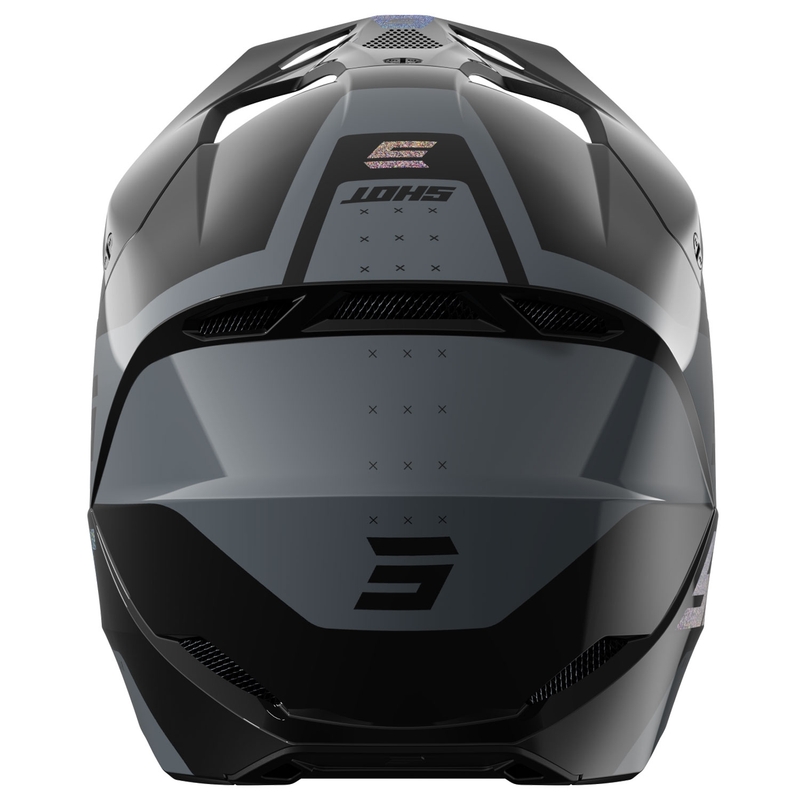 Motorcrosshelm Shot Furious League holografisch zwart