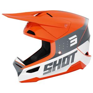Motorcrosshelm Shot Furious League oranje-grijs