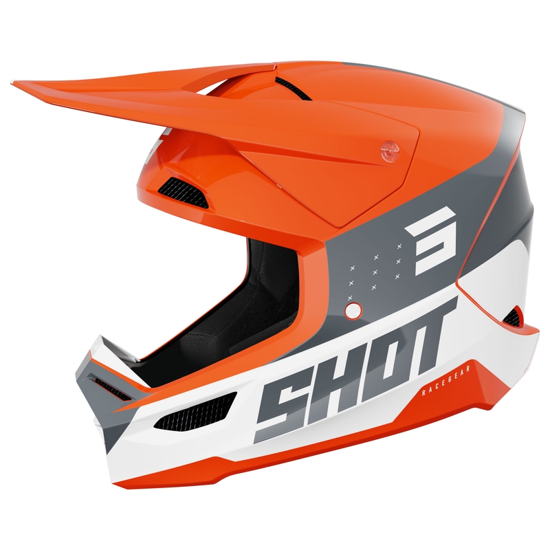Motorcrosshelm Shot Furious League oranje-grijs