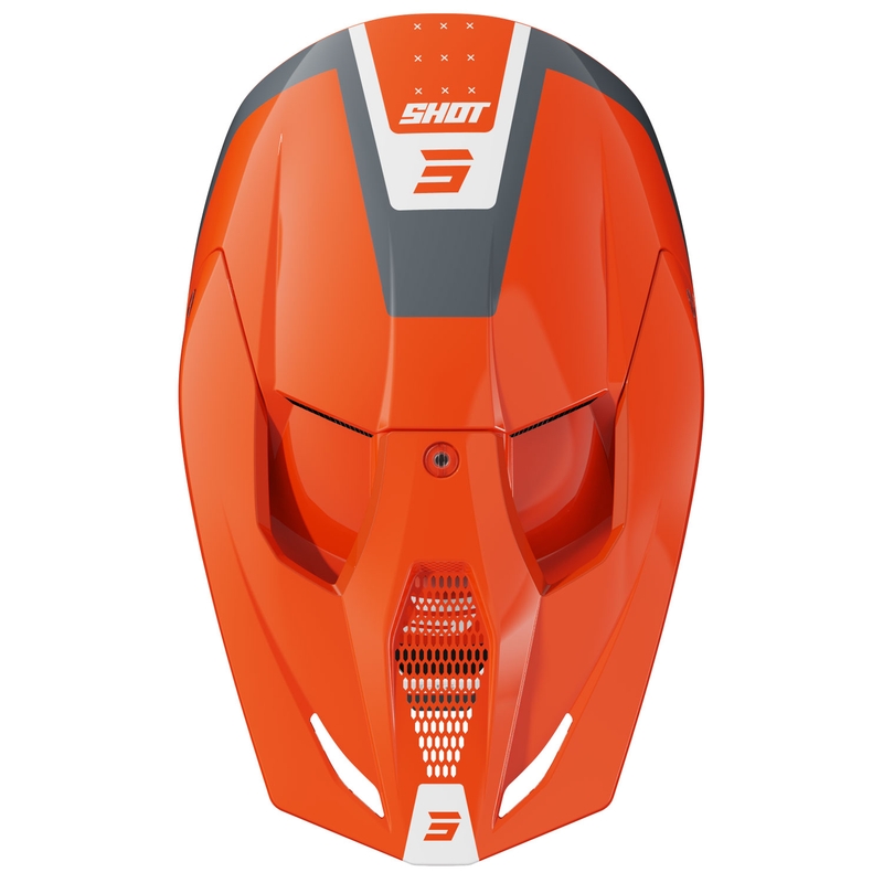 Motorcrosshelm Shot Furious League oranje-grijs