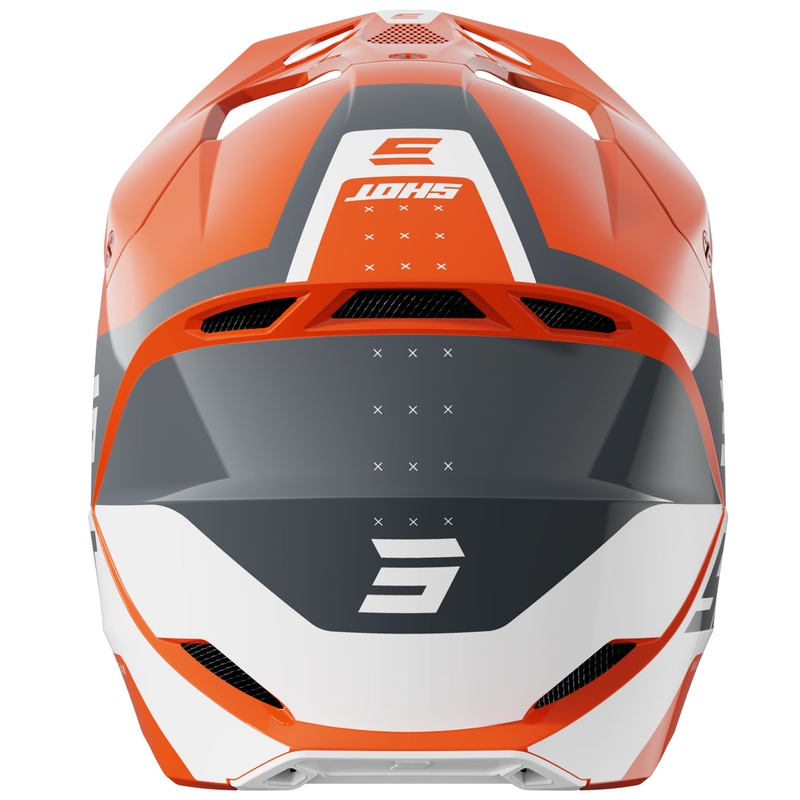 Motorcrosshelm Shot Furious League oranje-grijs