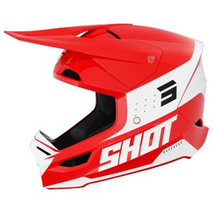 Motorcrosshelm Shot Furious League rood en wit