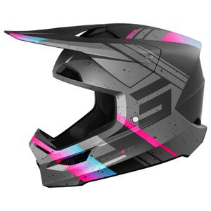 Motorcrosshelm Shot Furious Mirage blauw-roze