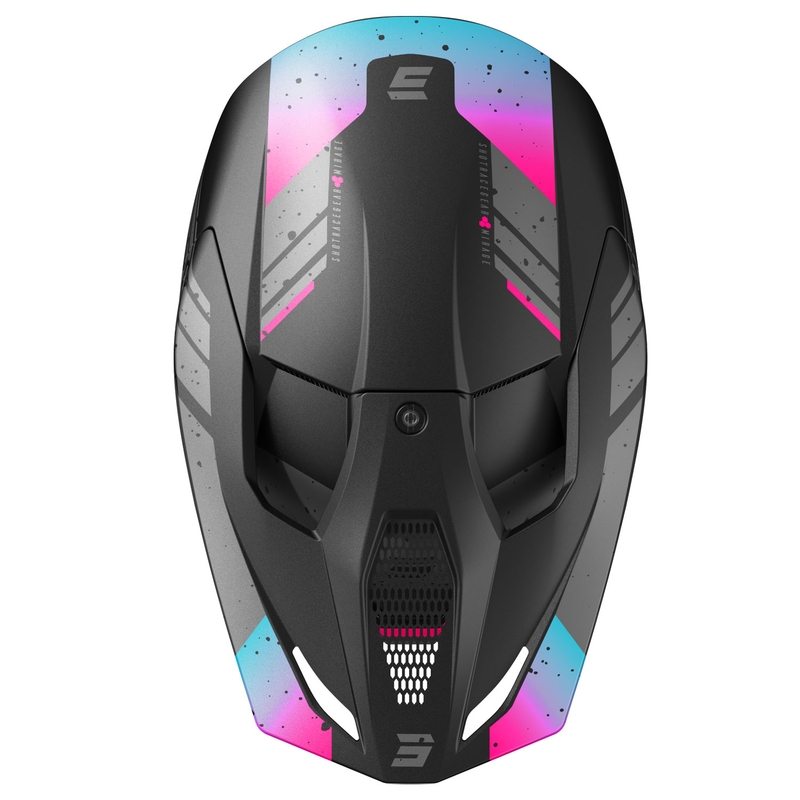 Motorcrosshelm Shot Furious Mirage blauw-roze