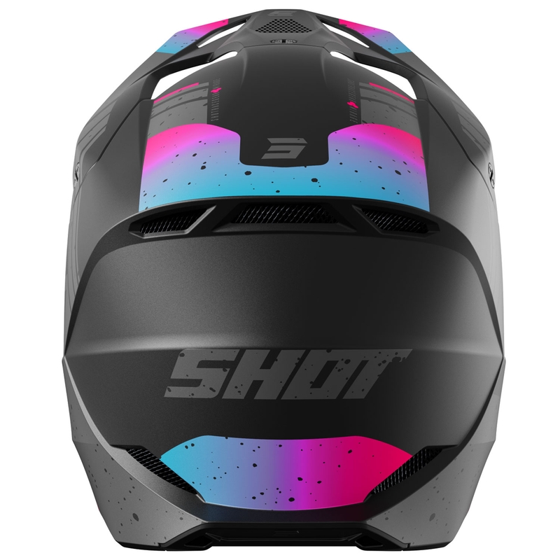 Motorcrosshelm Shot Furious Mirage blauw-roze