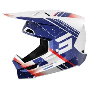 Motorcrosshelm Shot Furious Mirage blauw-rood