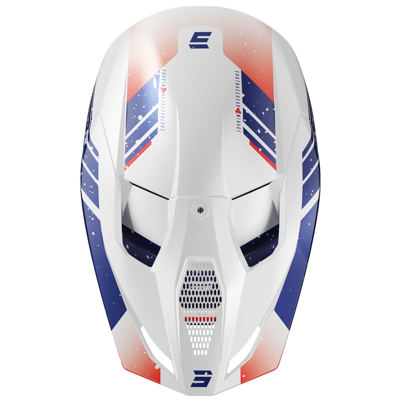 Motorcrosshelm Shot Furious Mirage blauw-rood