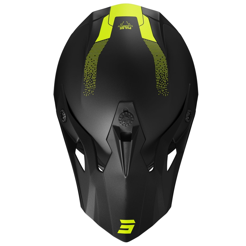 Motorcrosshelm Shot Pulse Element mat fluo geel