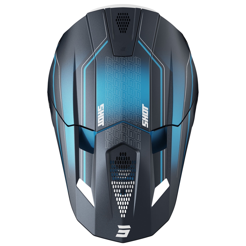 Motorcrosshelm Shot Lite Challenger mat blauw