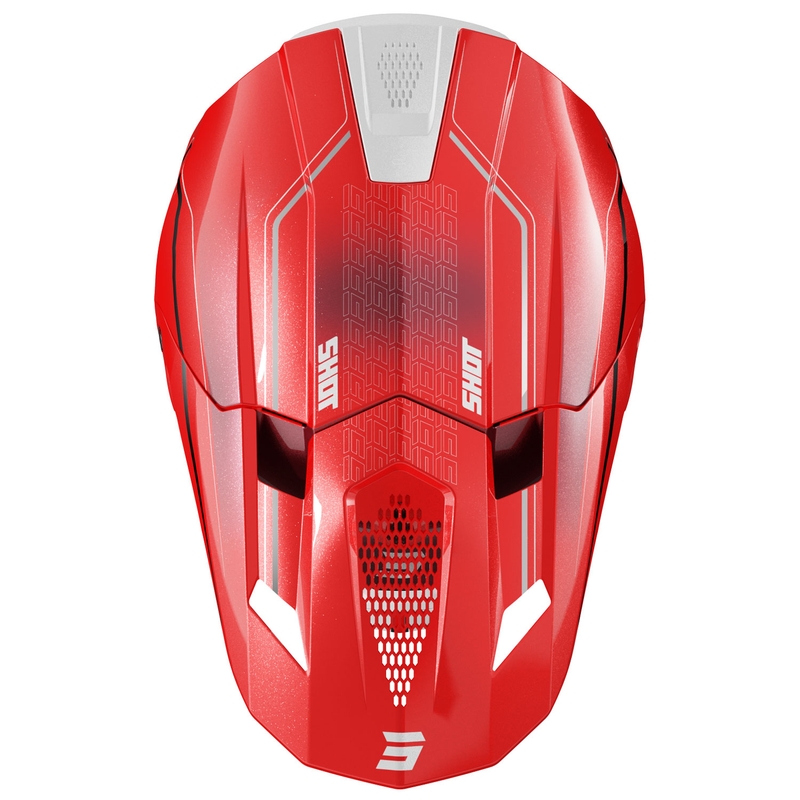Motorcrosshelm Shot Lite Challenger parelmoer rood
