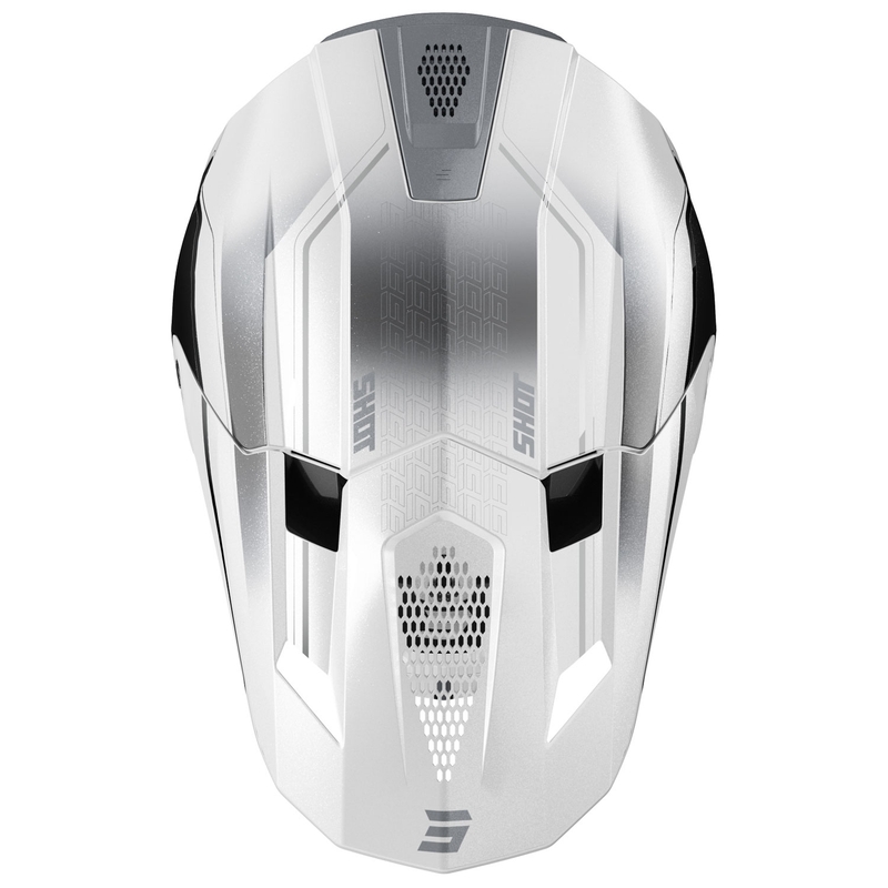 Motorcrosshelm Shot Lite Challenger parel zwart/wit