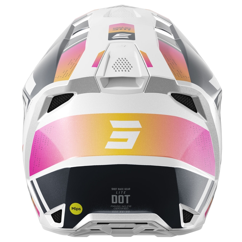 Motorcrosshelm Shot Lite Ultra parelblauw-oranje-roze