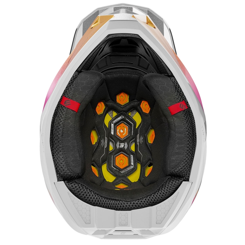 Motorcrosshelm Shot Lite Ultra parelblauw-oranje-roze