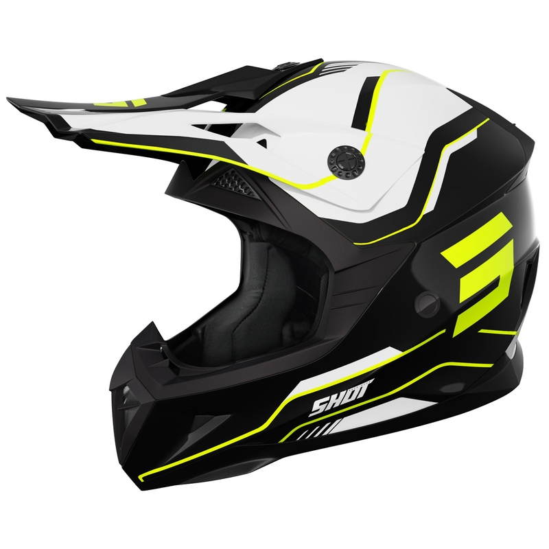 Motorcrosshelm Shot Pulse Lines zwart-fluo geel