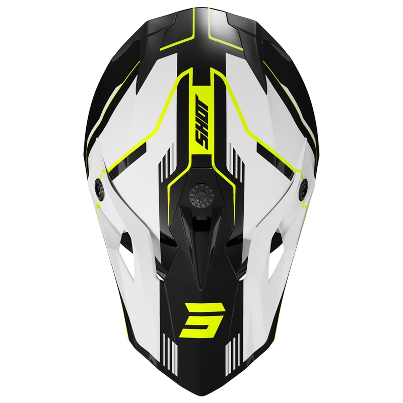 Motorcrosshelm Shot Pulse Lines zwart-fluo geel