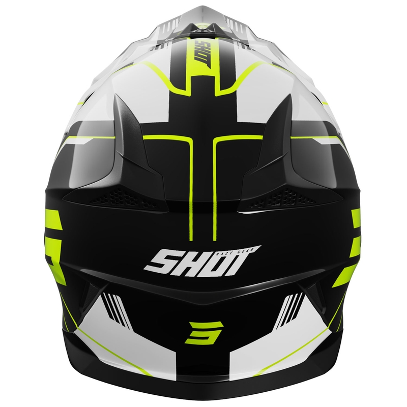 Motorcrosshelm Shot Pulse Lines zwart-fluo geel