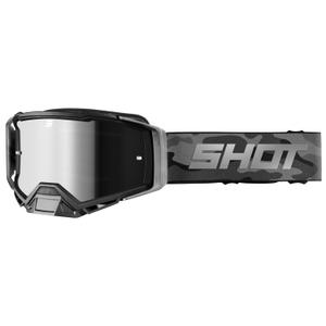 Motorcrossbril Shot Core grijs camo met iridium plexi
