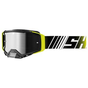 Motorcrossbril Shot Core fluo geel en wit met iridium plexi