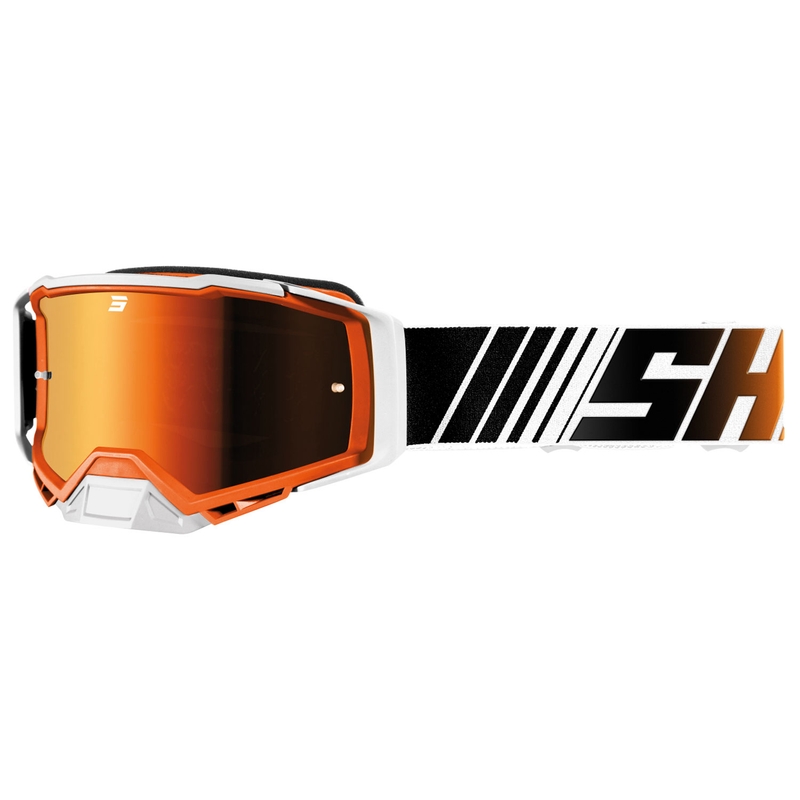 Motorcrossbril Shot Core oranje en wit met iridium plexi