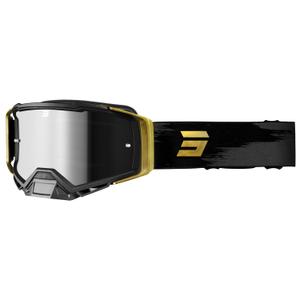 Motorcrossbril Shot Core goud-zwart met iridium plexi