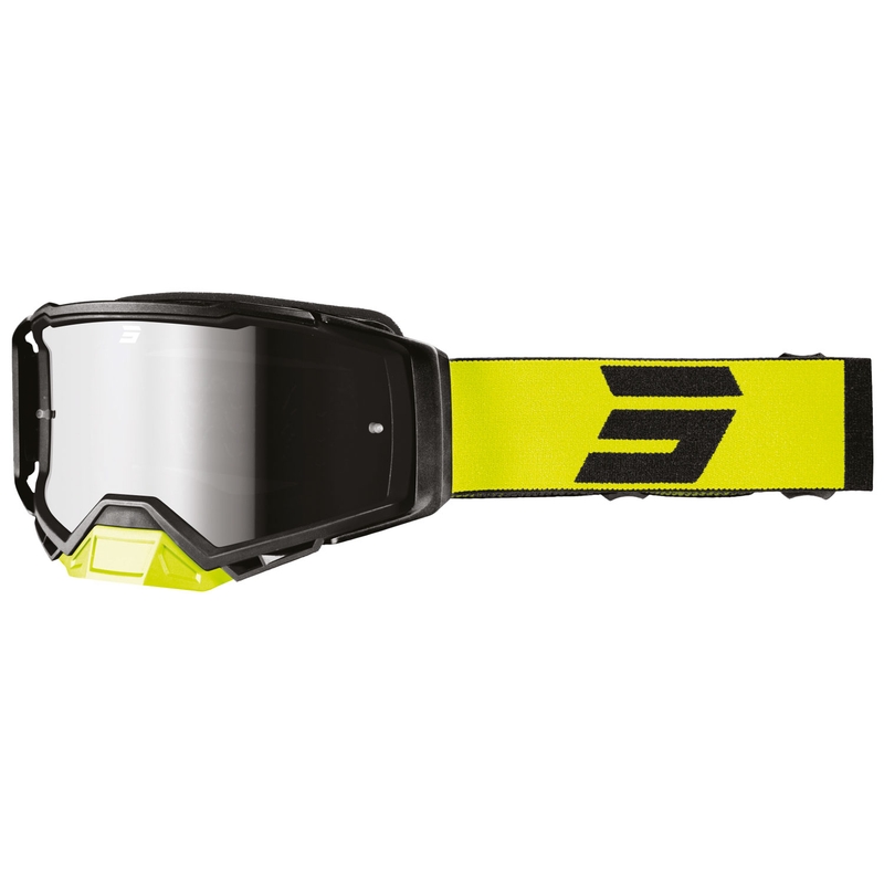 Motorcrossbril Shot Core fluo geel met iridium plexi
