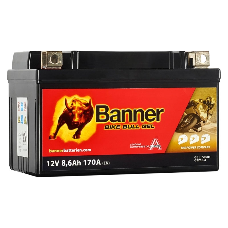 Gel accu Banner Bike Bull GEL 509 01/BGTZ10-S - GTZ10-S 12V, 8.6Ah, 170A