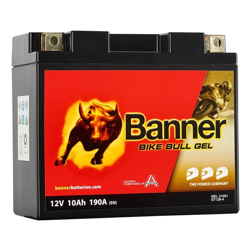Gel accu Banner Bike Bull GEL 510 01/BGT12B-4 - GT12B-4 12V, 10Ah, 190A